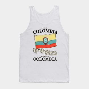 Vintage Colombia Country Flag Tank Top